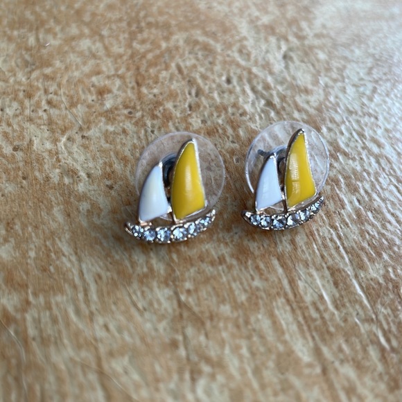 Lou Lou Women Boat Earrings - Yellow/White/Silver - Picture 7 of 7